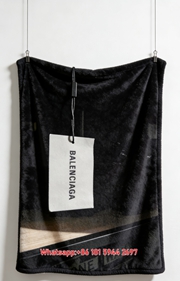 Balenciaga Tag Print Flannel Sofa Throw Blanket Premium Couch Cover BA370